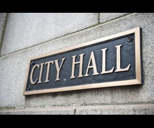 Name Plate on City Hall